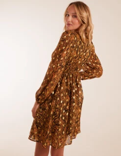 Shirred Waist Leopard Foil Wrap Front Mini Dress -Moda Ulla Shop BV234856 ANIMAL 38224 31b9fe7c 643e 4809 b1e2 6dbd5837b7ef