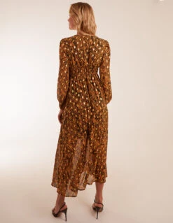 Shirred Waist Animal And Foil Print Maxi Dress -Moda Ulla Shop BV234858 ANIMAL 38174 568406b1 80c4 4e3b 8063 bd6c2ac9993a