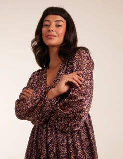 Shirred Waist Maxi Dress -Moda Ulla Shop BV234859 PURPLE 5095