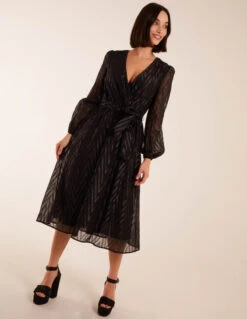 Lurex Wrap Midi Dress -Moda Ulla Shop BV234865003 113240