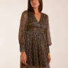 Metallic Wrap Mini Dress 1 Metallic Wrap Mini Dress -Moda Ulla Shop BV234874080 112422