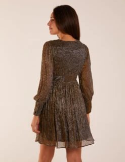 Metallic Wrap Mini Dress 9 Metallic Wrap Mini Dress -Moda Ulla Shop BV234874080 112425