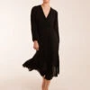 Metallic Chiffon Pleated Dress -Moda Ulla Shop BV2442 BLACK 2