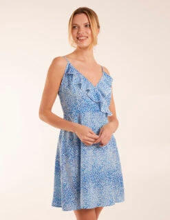 Ruffle Wrap Front Cami Mini Dress