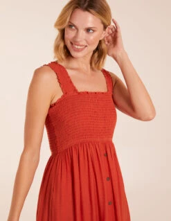 Shirred Bust Button Down Midi Dress 11 Shirred Bust Button Down Midi Dress -Moda Ulla Shop BV245018199 130741