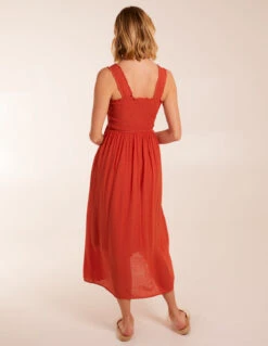 Shirred Bust Button Down Midi Dress 14 Shirred Bust Button Down Midi Dress -Moda Ulla Shop BV245018199 130743