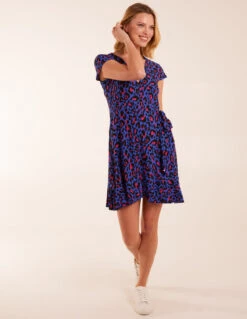 Leopard Print Wrap Mini Dress -Moda Ulla Shop BV245816002 128706