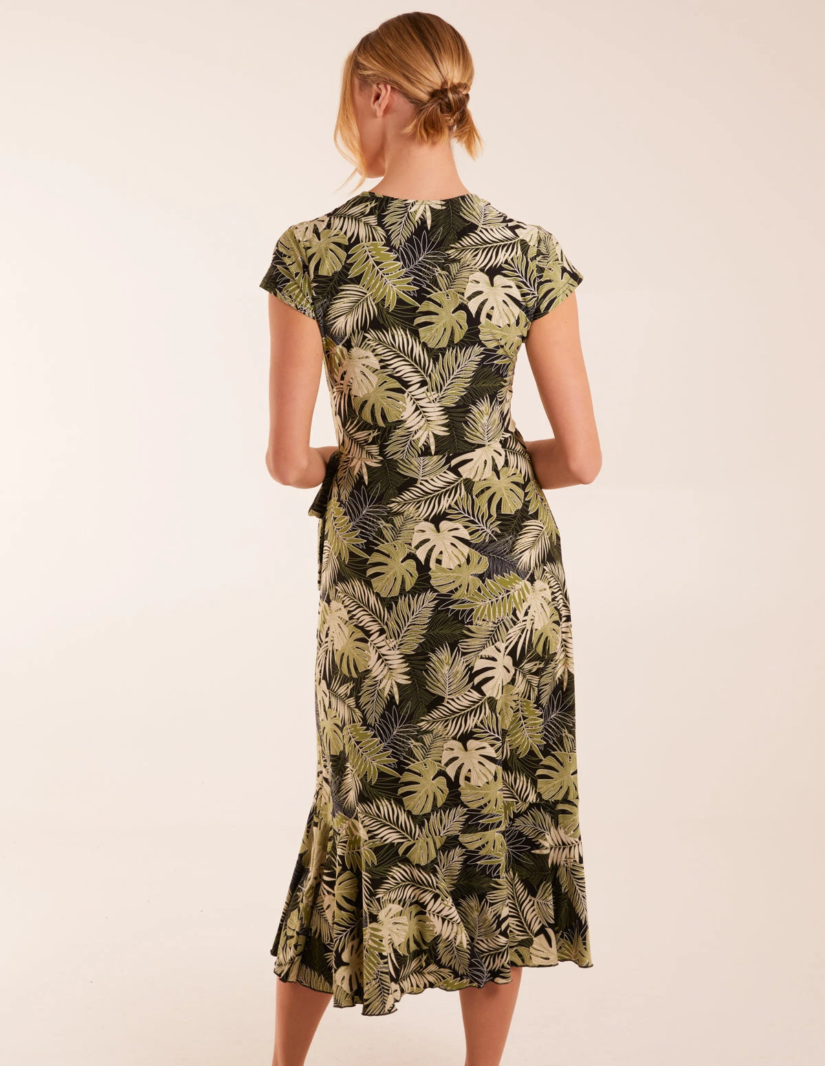 Tropical Print Wrap Front Midi Dress 6 Tropical Print Wrap Front Midi Dress - Image 4