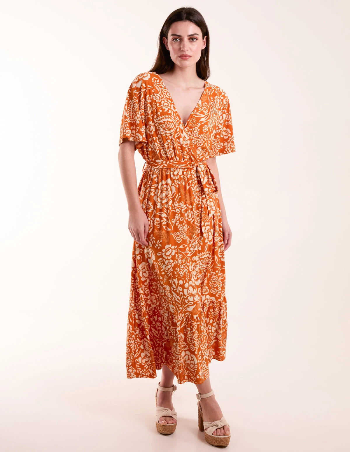 Double V Midi Dress With Tassel Tie 4 Double V Midi Dress With Tassel Tie - Image 2