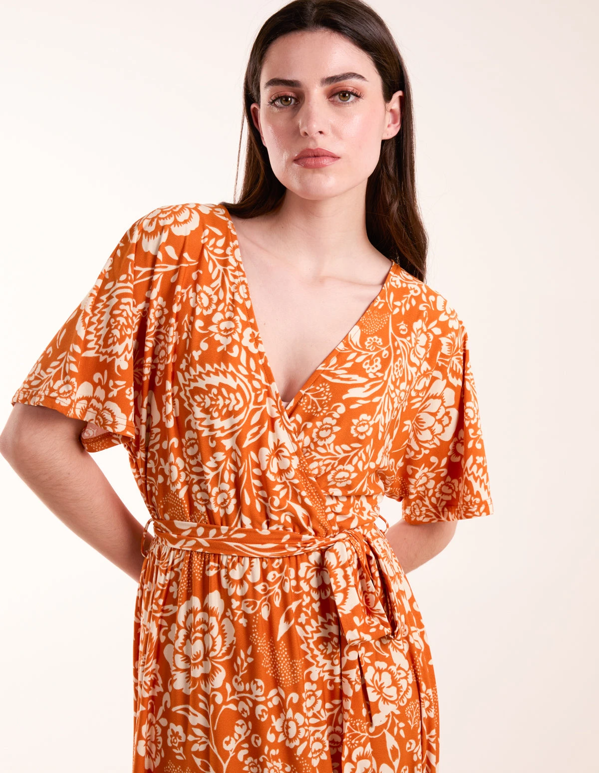 Double V Midi Dress With Tassel Tie 5 Double V Midi Dress With Tassel Tie - Image 3