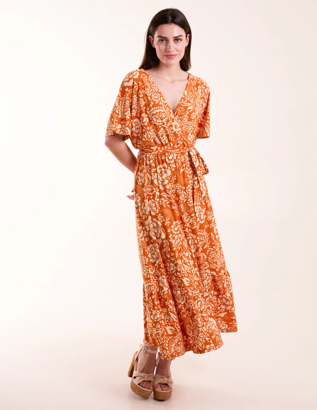 Double V Midi Dress With Tassel Tie 6 Double V Midi Dress With Tassel Tie - Image 4