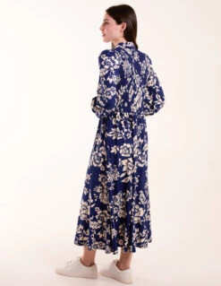 Shirred Bust Long Sleeve Midi Dress -Moda Ulla Shop BV245830008 130652