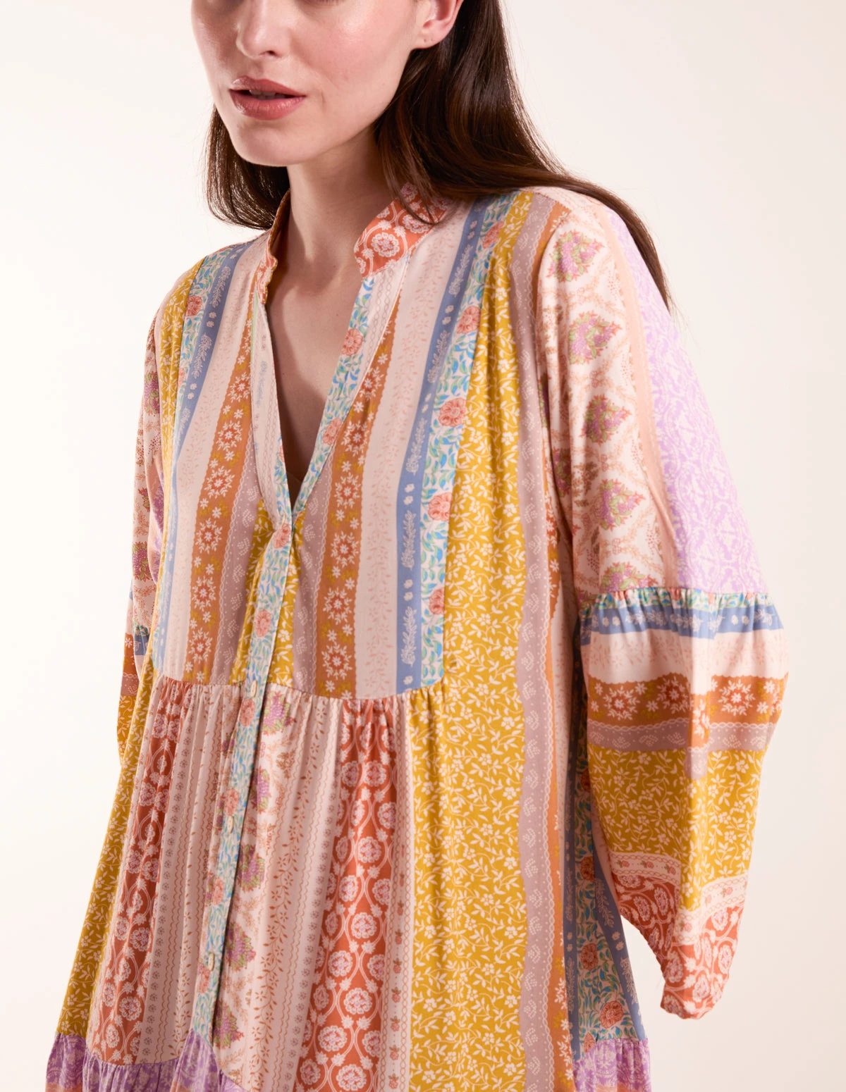 V Neck Smock Midi Dress 5 V Neck Smock Midi Dress - Image 3