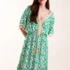 Embellished Tiered Mini Dress -Moda Ulla Shop BV245860 GREEN 3682 2