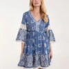Embellished And Embroidered Mini Dress -Moda Ulla Shop BV245875002 131665