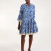 Tassel & Shell Neck Smock Dress 2 Tassel & Shell Neck Smock Dress -Moda Ulla Shop BV245877 BLUE 41692
