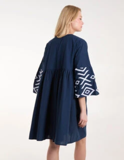 Embroidered Tunic Dress -Moda Ulla Shop BV245897 NAVY 0980