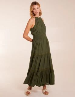 Crochet Halter Maxi Tiered Dress -Moda Ulla Shop BV245902056 130762
