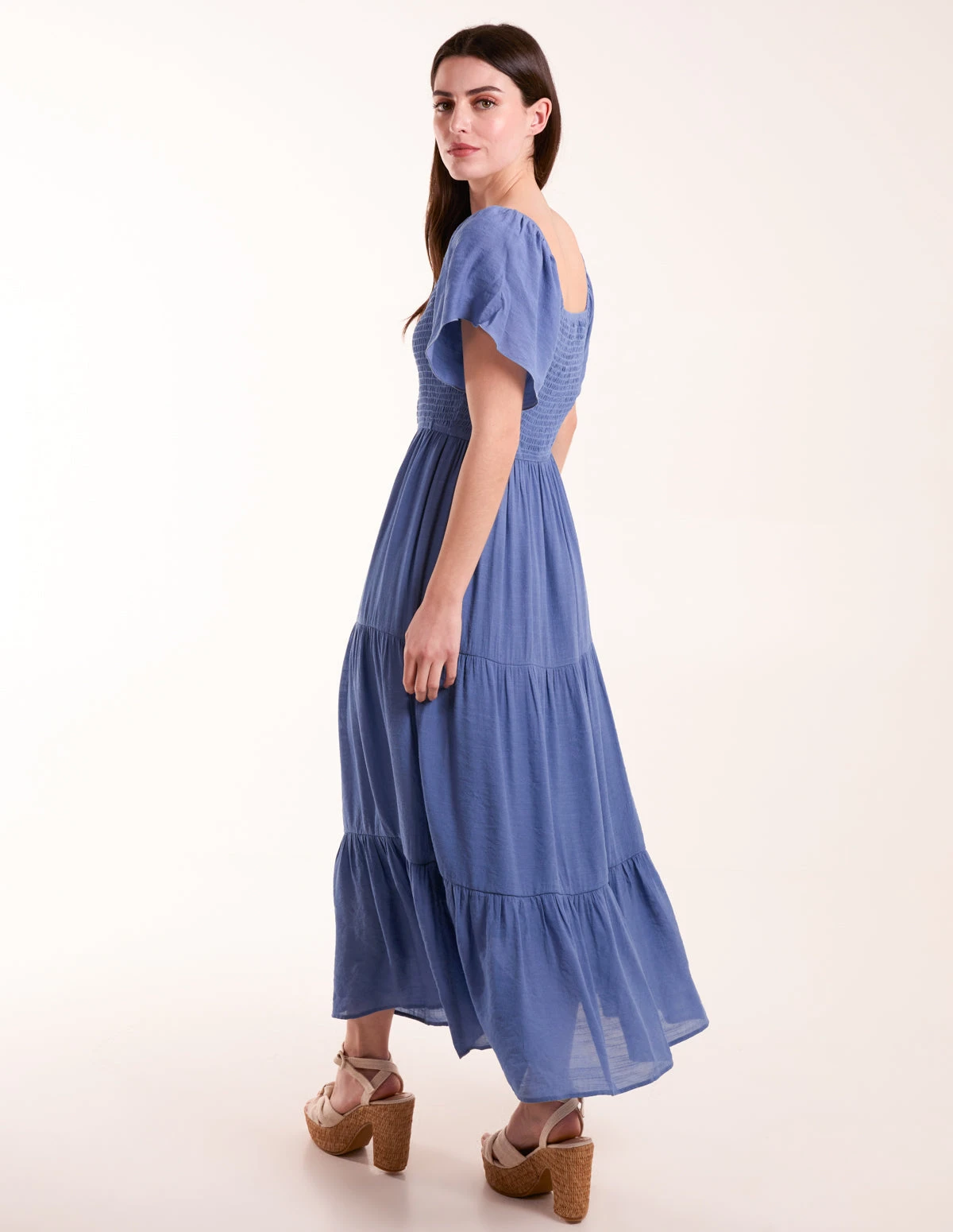 Milkmaid Square Neck Flutter Sleeve Dress 6 Milkmaid Square Neck Flutter Sleeve Dress - Image 4