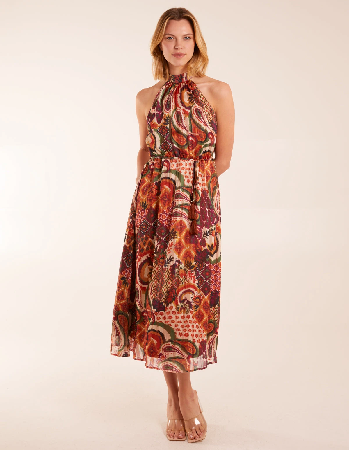 Halter Neck Tassel Detail Midi Dress 4 Halter Neck Tassel Detail Midi Dress - Image 2