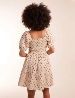Dobby Spot Milkmaid Mini Dress -Moda Ulla Shop BV245924001 128770