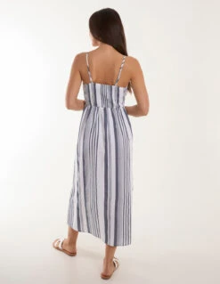 Tie Front Button Through Midi Dress -Moda Ulla Shop BV245927048 129122