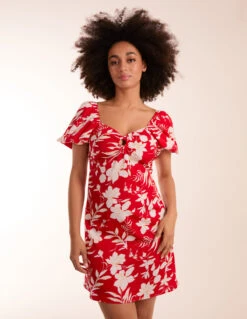 Ring Detail Milkmaid Mini Dress