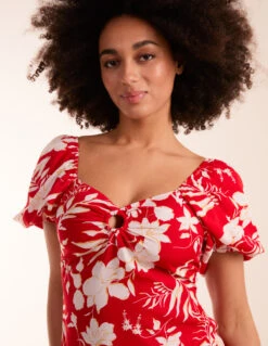 Ring Detail Milkmaid Mini Dress -Moda Ulla Shop BV245929035 128778