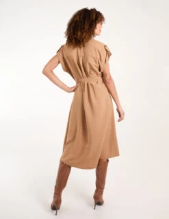 Button Front Midi Utility Shirt Dress -Moda Ulla Shop BV245946084 134651