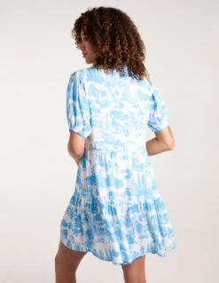 Mini Smock Shirt Dress -Moda Ulla Shop BV245951 LIGHTBLUE 4879