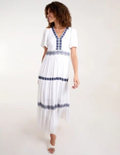 Embroidered Tiered Maxi Dress