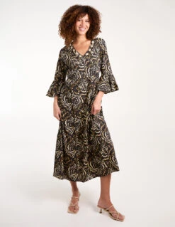 V Neck Shell Midi Dress -Moda Ulla Shop BV245953070 132728