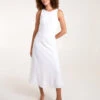 Bias Cut Midi Dress 1 Bias Cut Midi Dress -Moda Ulla Shop BV245958 WHITE 5455