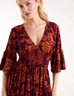 Elasticated Neck Shirred Waist Midi Dress 9 Elasticated Neck Shirred Waist Midi Dress -Moda Ulla Shop BV245975901 134480