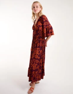 Elasticated Neck Shirred Waist Midi Dress 10 Elasticated Neck Shirred Waist Midi Dress -Moda Ulla Shop BV245975901 134481