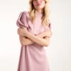 Puff Sleeve Swing Dress -Moda Ulla Shop BV2564 PINK221