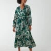 Abstract Floral Belted Maxi Dress -Moda Ulla Shop BV2617023 95019