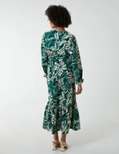 Abstract Floral Belted Maxi Dress -Moda Ulla Shop BV2617023 95022