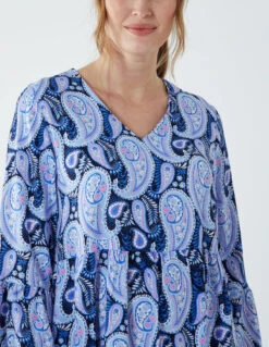 Paisley V Neck Midi Dress -Moda Ulla Shop BV2636002 108435