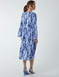 Paisley V Neck Midi Dress -Moda Ulla Shop BV2636002 108436