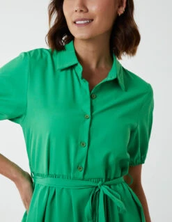 Belted Tiered Midi Dress 8 Belted Tiered Midi Dress -Moda Ulla Shop BV2654 GREEN 2534