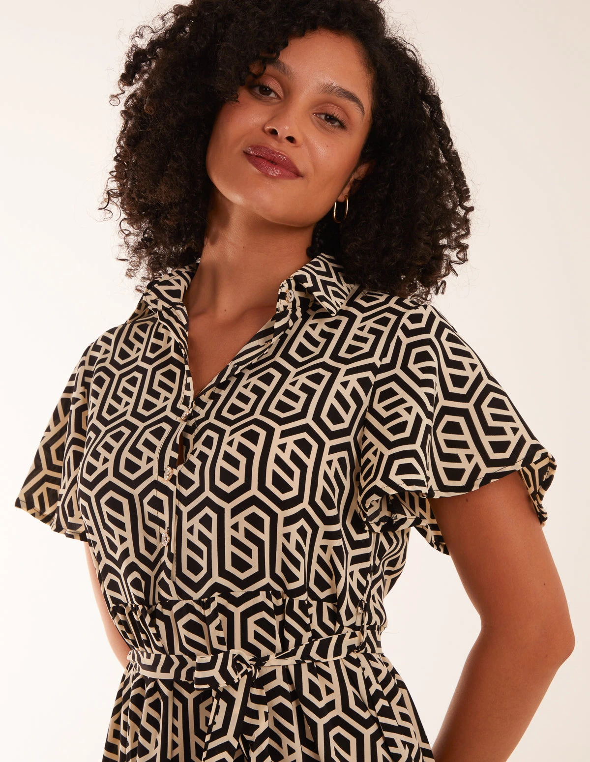 Geometric Tiered Midi Dress 4 Geometric Tiered Midi Dress - Image 2