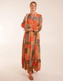 Abstract Pattern Maxi Dress -Moda Ulla Shop BV3168011 129461