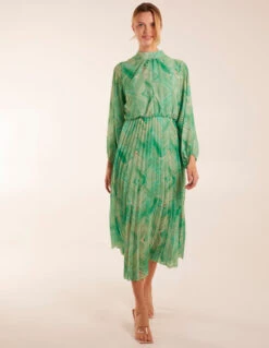 Diamond Aztec High Neck Dress 8 Diamond Aztec High Neck Dress -Moda Ulla Shop BV3499 GREEN 15058