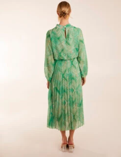 Diamond Aztec High Neck Dress 9 Diamond Aztec High Neck Dress -Moda Ulla Shop BV3499 GREEN 15085