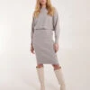 2 In 1 Knitted Dress And Jumper -Moda Ulla Shop BV38125 STONE 0798