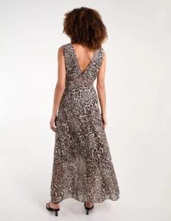 Leopard Print Maxi Dress -Moda Ulla Shop BV3880 ANIMAL 35336