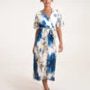 Water Floral Pleated Dress