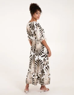 Swirl Feather Print Tassel Dress -Moda Ulla Shop BV4001IT003 134521