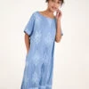 Tribal Print Dress With Pockets -Moda Ulla Shop BV4014 DENIM 2